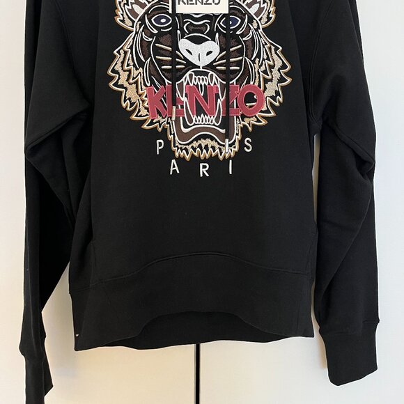 Kenzo Women's Tiger Logo Hoodie Sweatshirt size S NWT black/pink NWT Kenzo - Picture 2 of 8